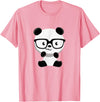 My Shirt Hub Cute Little Bear Panda Nerd with Glasses T-Shirt - Pink
