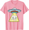 Hiking Lover Design UFO Abduction Polar Bear Arctic Animal T-Shirt - Pink