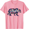 Bahaa's Tee Best Daddy Ever, I Love You Dad, Floral Papa Bear Graphic T-Shirt - Pink