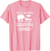 Grandparents Gifts By HustlaGirl Twice Blessed Grandma Bear Shirt Grandmas With Two Grandkids T-Shirt - Pink