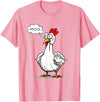 funny farm animal chicken cow fans apparel MOO moo chicken shirt funny silly chick says moo cow sound T-Shirt - Pink