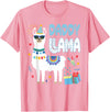 Family Matching Llama Birthday Party Supplies Daddy Llama Dad Of The Birthday Boy Girl Llama Birthday T-Shirt - Pink