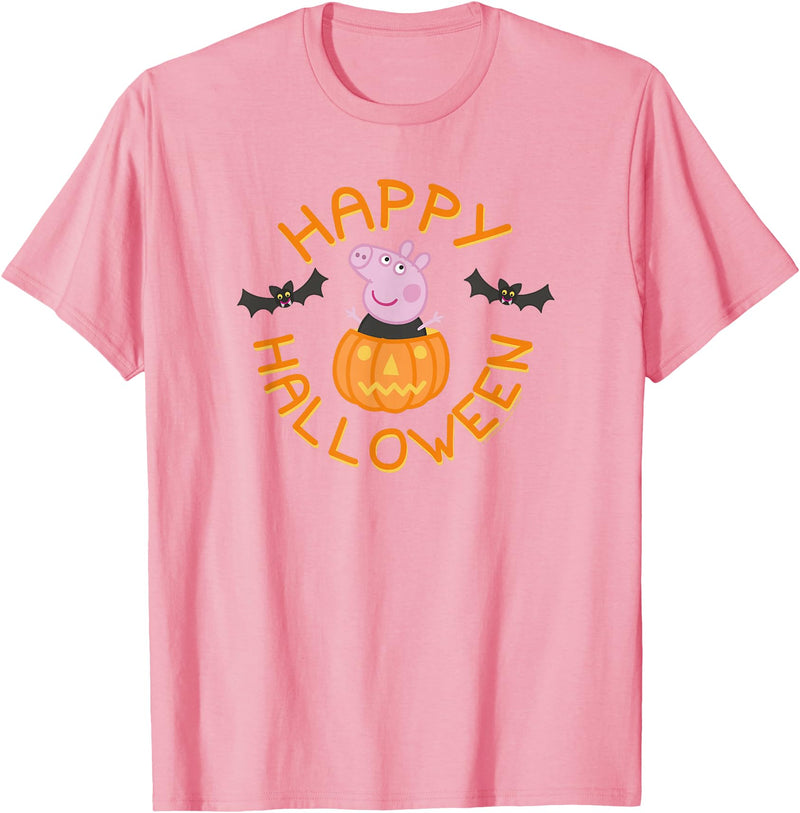 Peppa Pig Halloween Peppa Pig Pumpkin Happy Halloween T-Shirt - Pink