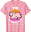 Running Shirts by CrushRetro Funny Farm Pig Running Team Shirt Kids Men Women Gift T-Shirt - Pink