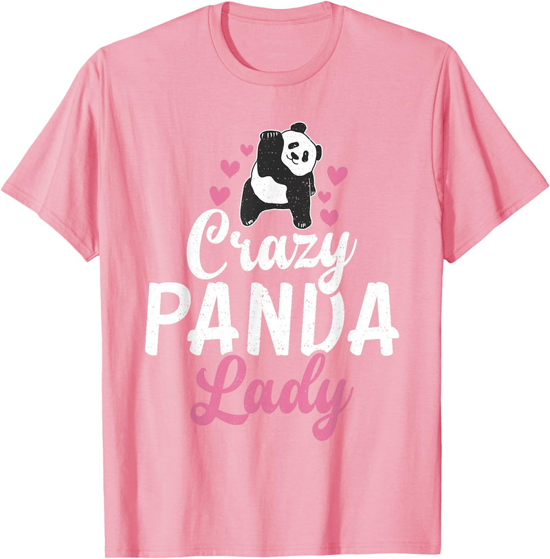 Panda Gifts and Acessories Crazy Panda Lady Panda Bear Lover T-Shirt - Pink
