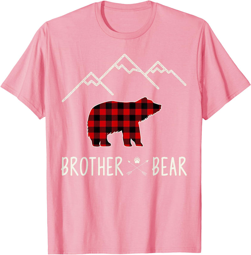 Zum2 Mama Bear Gifts Mama Bear Gift - Buffalo Plaid Brother Bear T-Shirt - Pink