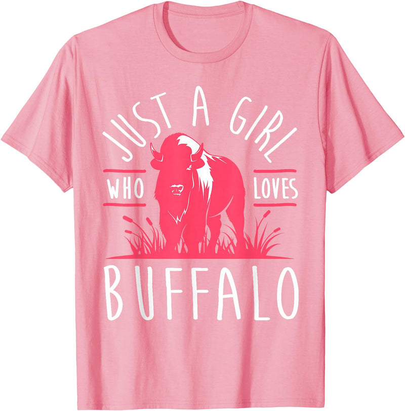 Bison Lover Gifts Wildlife I Bison Natural Reserve Girl Buffalo Lover I Women Bison Fan I Daughter Buffalo T-Shirt - Pink