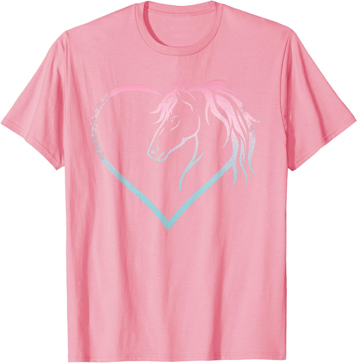 Horse Girl Designs Women I Love My Horses Riding Heart With Horse Head For Horseback Riding Horse T-Shirt - Pink