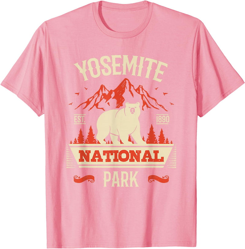Yosemite Bear Lovers Gifts Yosemite National Park Vintage Gift T-Shirt - Pink