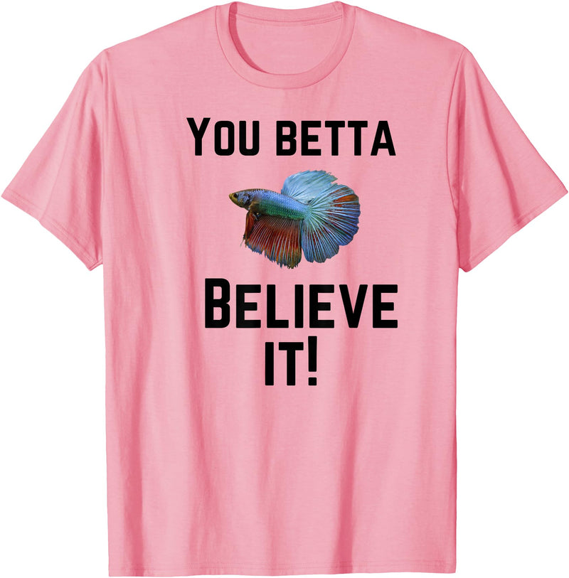 Bradley Rex Betta Fish Design, Fish-Lovers, Funny Pun T-Shirt - Pink
