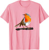 Robin Bird Ornithology Nerd Birding Watcher Robin Bird T-Shirt - Pink
