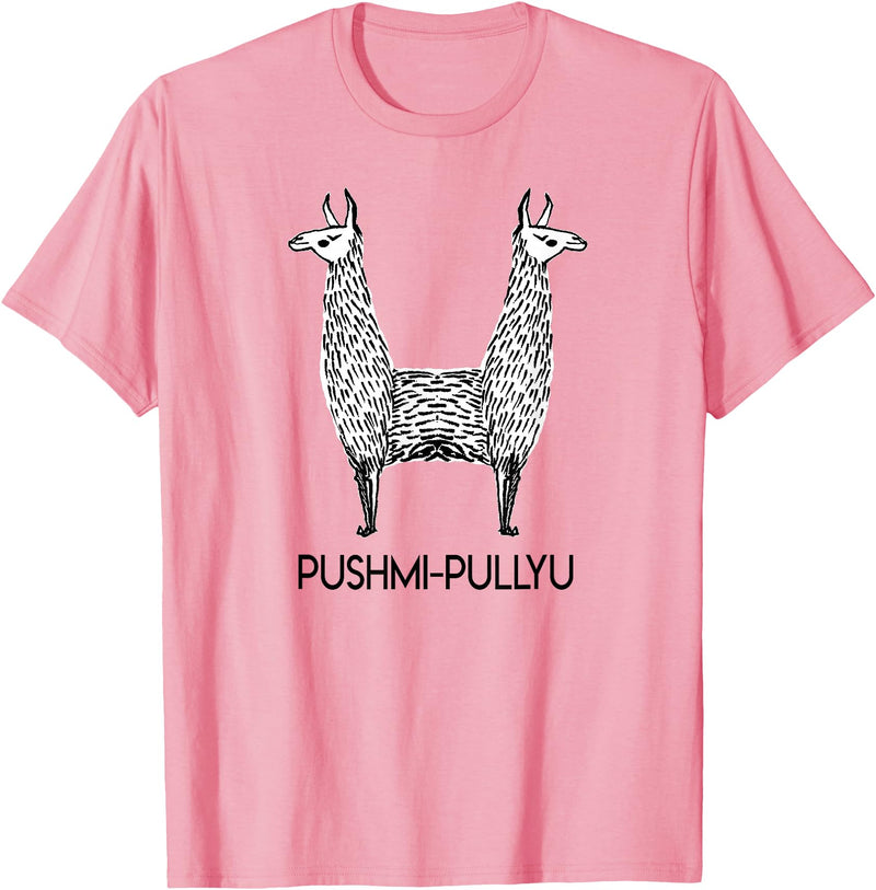 Pushmi-Pullyu Llama Funny Alpaca Llama Style, Pushmi-Pullyu Yoga T-Shirt - Pink
