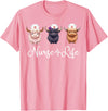 Highland Cow Nurse Life Costume Cute Highland Cow Nurse Life Farm Animal Lover Nursing T-Shirt - Pink