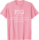 We Love Bacon - Chef Apparel & Gifts We Love Bacon Bacon Pig Definition Chef Funny Gift T-Shirt - Pink