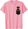 RottweilersBests Funny Rottweiler In Pocket Dog Mom Dad T-Shirt - Pink
