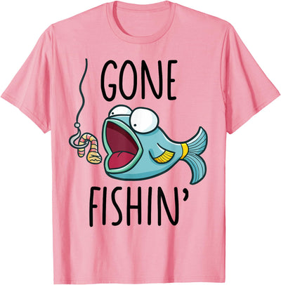 Gone Fishing-Shirt Kids Toddler Girls Cute Funny Fishing T-Shirt