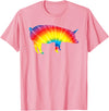 Cool Domestic Pig Lover Funny Warthog Gift Designs Tie Dye Pig Rainbow Print Boar Pork Swine Hippie Peace Gift T-Shirt - Pink