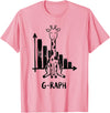 Giraffe Graph Statistics Math Teacher Pun T-Shirt - Pink