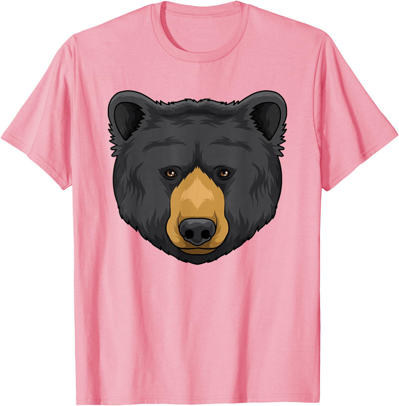 Wowsome! Black Bear Animal Head - Cute Black Bear Lover Women Men T-Shirt - Pink
