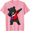 Taiwan Dabbing Bear Flag Tees Taiwan Formosan Bear Dab Pose T-Shirt - Pink