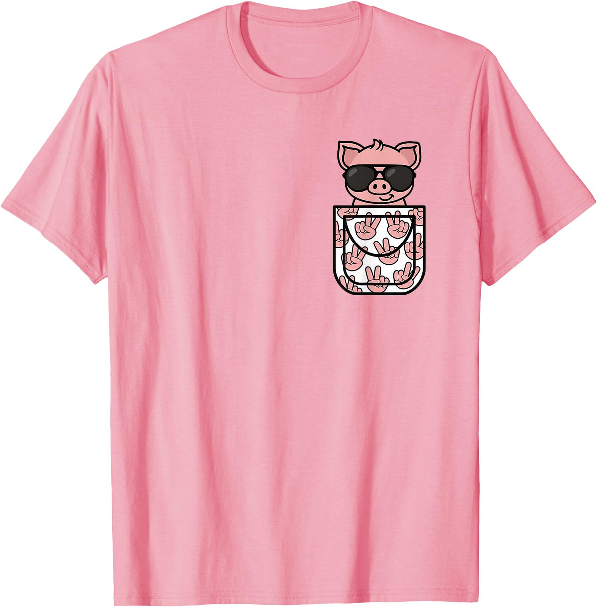 KATYLIN Funny Pig Pocket Pig Lover Men Women Boys Girls Kids T-Shirt - Pink