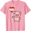 Hiking Lover Design Pig Heart Balloon Orange Pink Lesbian T-Shirt - Pink