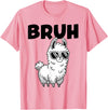 Bruh Llama Sunglasses by LazyPanda Bruh Llama Funny Alpaca Llama Boys Kids Girls Trendy Graphic T-Shirt - Pink