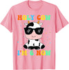 Holy Cow I'm Two 6 6th Birthday Boy Girl Kids Holy Cow I'm Two 6 Years Old 6th Birthday Boy Girl T-Shirt - Pink