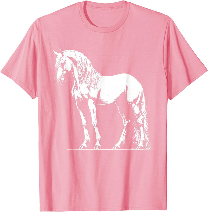 Andalusian Gift for Men, Women, Dad & Mom Horse Dad Mom Lover - Monochromatic Andalusian T-Shirt - Pink