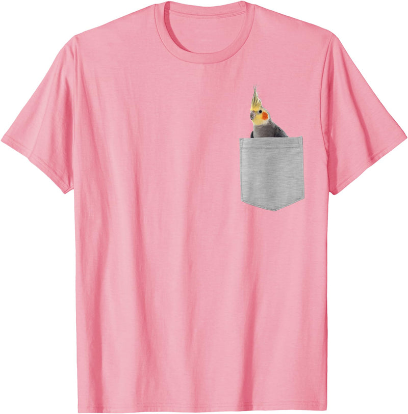 Animal in Your Pocket Cockatiel Bird T-Shirt - Pink
