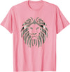 Teeshire Lion Head Tshirts Silver Lion Head Portrait Safari Animal Novelty Gift T-Shirt T-Shirt - Pink