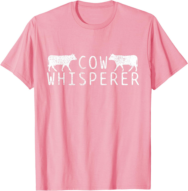 Farmers Farmer Cow Whisperer Vintage T-Shirt - Pink