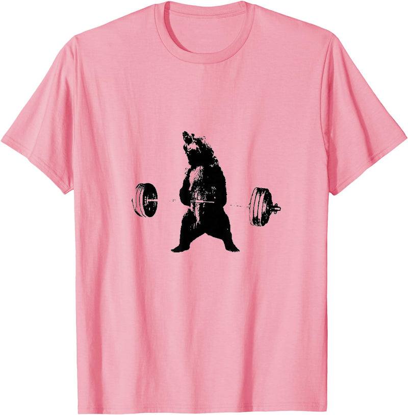 Lifting Motivation Bear Powerful Grizzly Bear Lifting Training T-Shirt T-Shirt - Pink