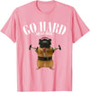 Hamster Deadlift Training Funny Cute Rat Weightlifting Meme T-Shirt - Pink