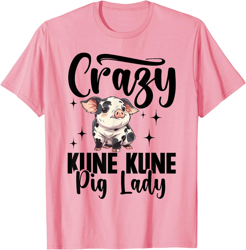 Kune Kune Pig Accessories & KuneKune Clothes Kune Kune Pig Girl Accessories for Women Kunekune Pig T-Shirt - Pink