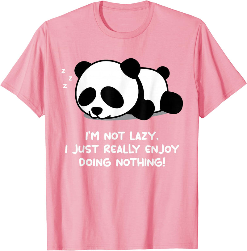 Sleeping Panda Design Panda Bear Lover Design for Lazy Person | Sleeping Panda T-Shirt - Pink