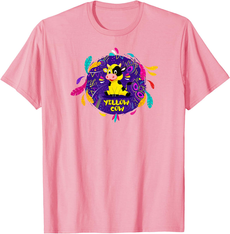 Yellow Cow TV Carnival Cow T-Shirt - Pink