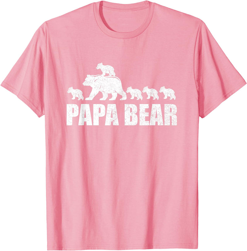 Papa Bear 5 Kids TShirt Papa Bear 5 Cubs Shirt Papa Bear 5 Cubs Shirt Daddy Bear 5 Kids TShirt Papa 5 Kids T-Shirt - Pink