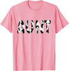 Cow Pattern Print Family Matching Birthday Shirts Cow Aunt Birthday Family Matching Mothers Day Boy Girl Farm T-Shirt - Pink