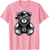 Teddy Bear Hip Hop Lovers Men Women & Kids Funny Hip Hop Teddy Bear 90s Graffiti Art Rap Lover Gangsta T-Shirt - Pink