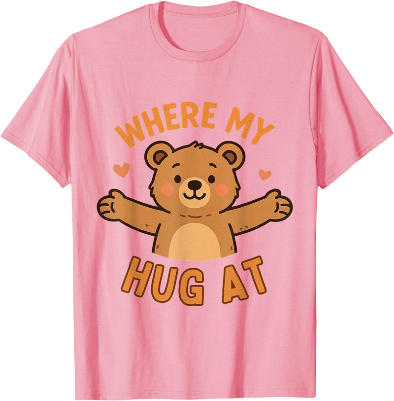 Where My Hug At Co. Where My Hug at Bear Hug Graphic T-Shirt - Pink