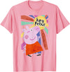 Peppa Pig Hey Peppa Colorful Sunshine Striking Pose Portrait T-Shirt - Pink