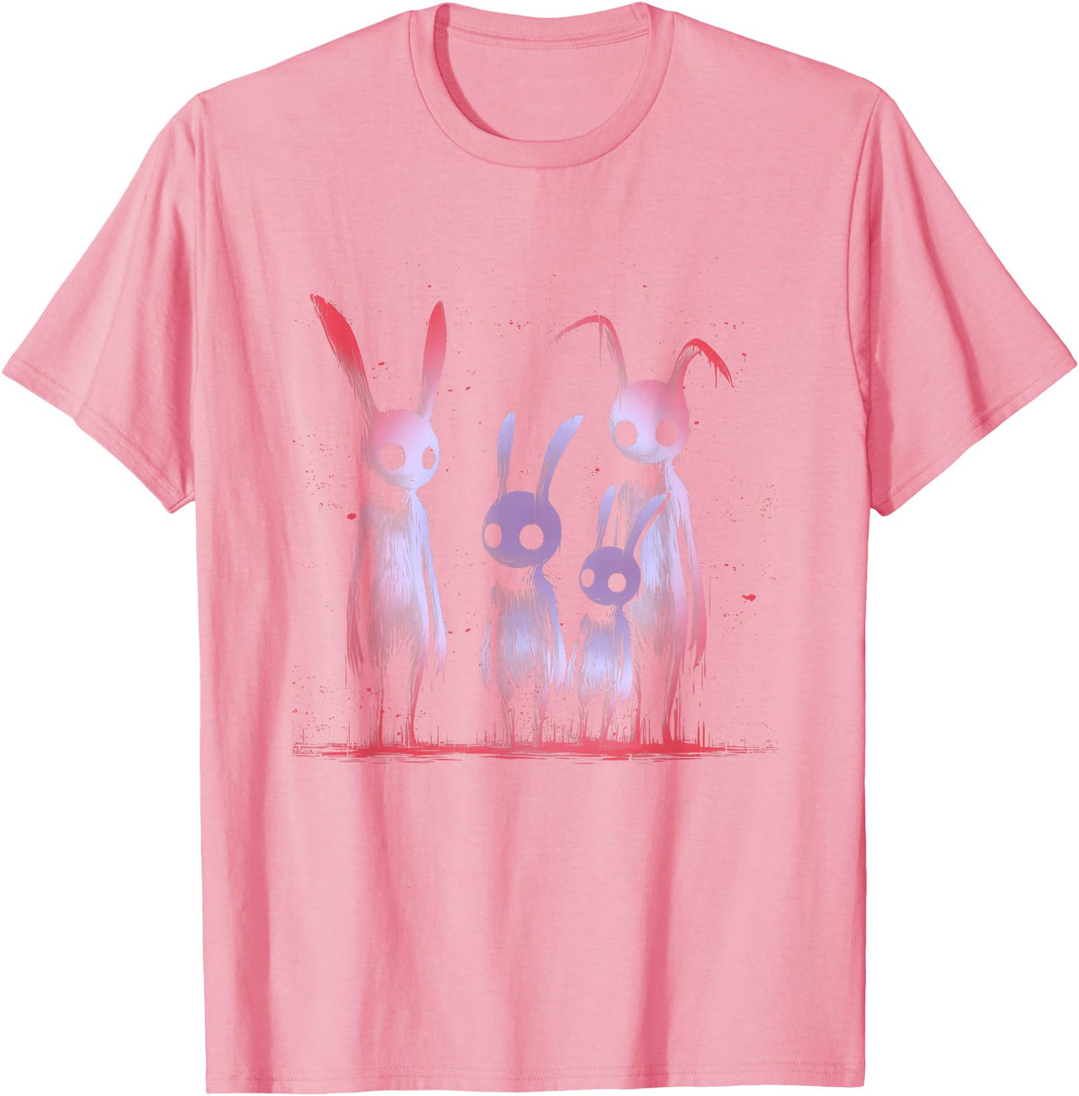 Dark Aesthetic Rabbit T-Shirt in Pink