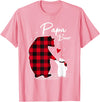 Family Bear Matching Christmas Buffalo Plaid Papa Bear Christmas Pajama Red Buffalo Plaid T-Shirt - Pink