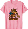 Three Hero Pigs Storytime Legends Bad Wolf in personalized costume 3 Pigs on the back T-Shirt - Pink