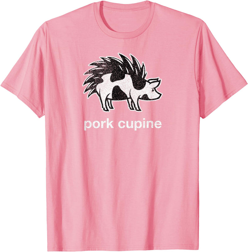 Pork Cupine Shirts Funny Pork-Cupine Shirt - Porcupine and Pig Tee T-Shirt - Pink