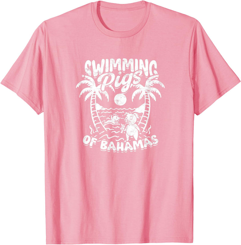 Bahamas - Animals - Attraction SWIMMING PIGS OF BAHAMAS - Bahamas T-Shirt - Pink