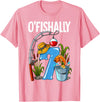 Fishing Theme Birthday Gifts O'fishally 7 Years Old 7th Birthday Fishing T-Shirt - Pink
