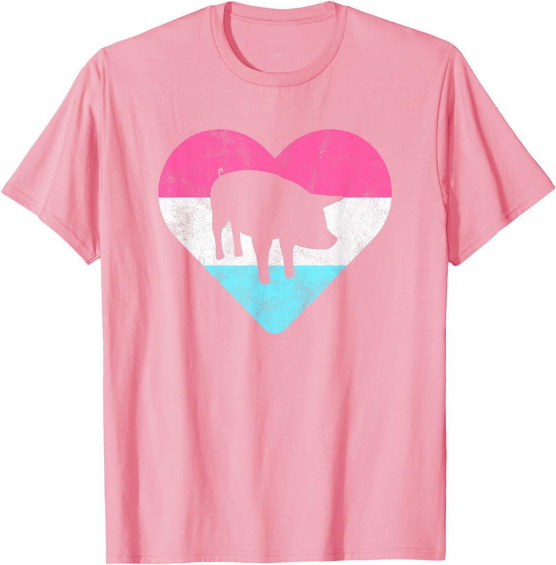 Retro Vintage Animal and Pet Gifts Retro Vintage Pig Gift for Women or Girls T-Shirt - Pink