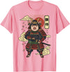 Samurai Pig Anime Japan Pig Samurai Japanese Warrior T-Shirt - Pink